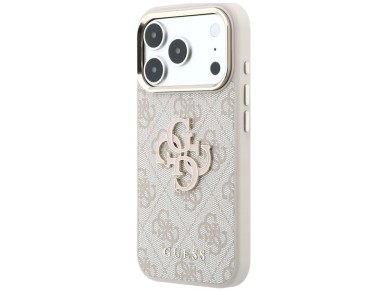 Capa Guess 4G com logo grande em resina para iPhone 17 Pro / 18 Pro - Rosa