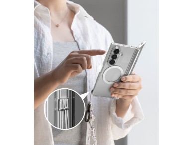 Capa magn�tica Ringke Fusion Flap MagSafe para Samsung Galaxy Z Fold 8 Ultra - Transparente