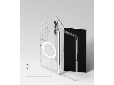 Capa magn�tica Ringke Fusion Flap MagSafe para Samsung Galaxy Z Fold 8 Ultra - Transparente