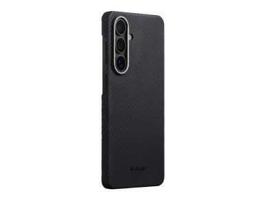 Capa PITAKA Edge Case MagSafe para Samsung Galaxy S26 preta e cinza