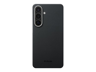 Capa PITAKA Edge Case MagSafe para Samsung Galaxy S26 preta e cinza