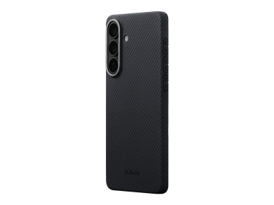 Capa PITAKA Edge Case MagSafe para Samsung Galaxy S26 preta e cinza