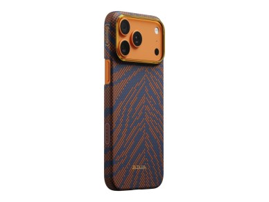 Funda PITAKA Edge Case Etui Breath of Veins para iPhone 17 Pro Max color naranja quemado