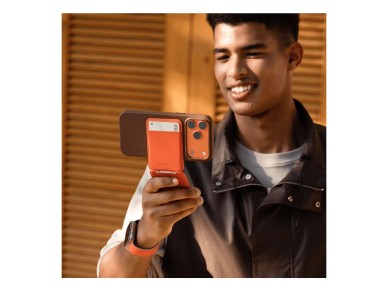 Carteira magn�tica e suporte para celular Moft Movas Snap Tripod MagSafe ao nascer do sol