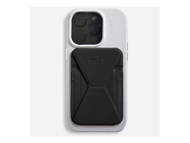 Carteira magn�tica e suporte para celular Moft Movas Snap-On MagSafe, preta