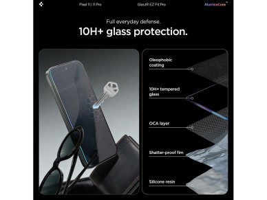 Spigen Glas.tR EZ Fit Pro 2-Pack Tempered Glass Screen Protector for Google Pixel 11 / 11 Pro