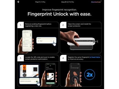 Spigen Glas.tR EZ Fit Pro 2-Pack Tempered Glass Screen Protector for Google Pixel 11 / 11 Pro