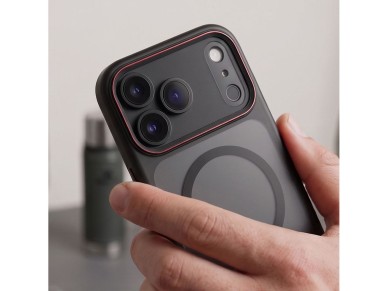 Tech-Protect MagCam MagSafe Case for iPhone 18 Pro / 17 Pro - Matte Black and Red