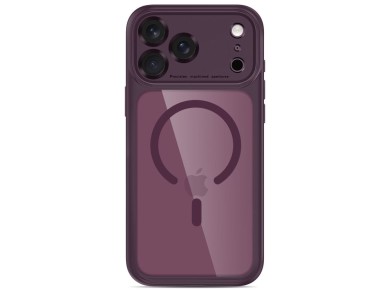 Capa Tech-Protect MagPeak MagSafe CC para iPhone 18 Pro / 17 Pro - Bordô Transparente Capa Tech-Protect MagPeak MagSafe CC para iPhone 18 Pro / 17 Pro - Bordô Transparente