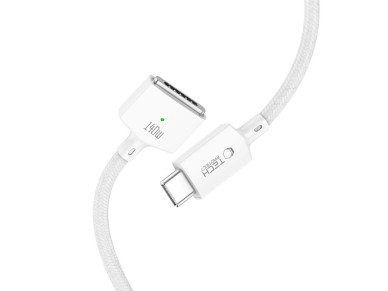 Cabo Tech-Protect MMC01 Ultraboost USB-C / MagSafe 3 140W 300cm para MacBook - Branco Cabo Tech-Protect MMC01 Ultraboost USB-C / MagSafe 3 140W 300cm para MacBook - Branco