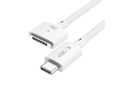 Cabo Tech-Protect MMC01 Ultraboost USB-C / MagSafe 3 140W 300cm para MacBook - Branco Cabo Tech-Protect MMC01 Ultraboost USB-C / MagSafe 3 140W 300cm para MacBook - Branco