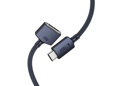 Cabo Tech-Protect MMC01 Ultraboost USB-C / MagSafe 3 140W 300cm para MacBook - Azul Marinho Cabo Tech-Protect MMC01 Ultraboost USB-C / MagSafe 3 140W 300cm para MacBook - Azul Marinho
