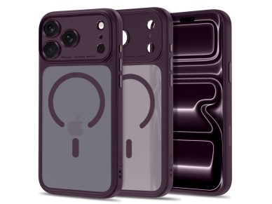 Tech-Protect MagPeak MagSafe CC Case for iPhone 18 Pro / 17 Pro - Dark Cherry Matte