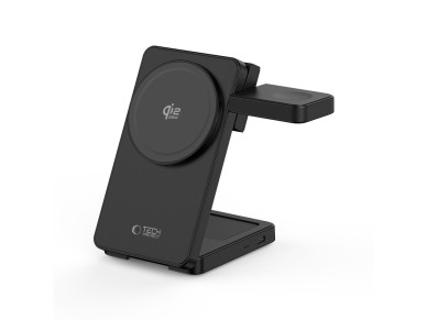 Cargador inalámbrico MagSafe 3 en 1 Tech-Protect A56 + cable USB-C/USB-C de 100 cm - Negro Cargador inalámbrico MagSafe 3 en 1 Tech-Protect A56 + cable USB-C/USB-C de 100 cm - Negro
