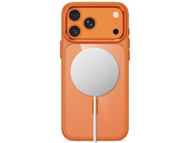 Tech-Protect Magmat Magsafe CC Case for iPhone 17 Pro Max / 18 Pro Max - Orange-Transparent