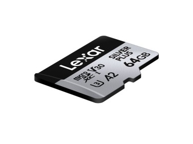 Tarjeta de cr�dito Lexar High-Performance Silver Plus microSDXC 64GB + adaptador