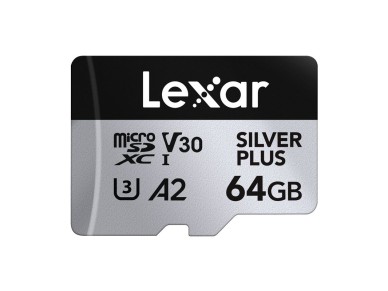 Tarjeta de cr�dito Lexar High-Performance Silver Plus microSDXC 64GB + adaptador