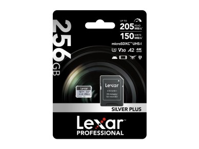 Karta pamięci Lexar High-Performance Silver Plus microSDXC 256GB + adapter