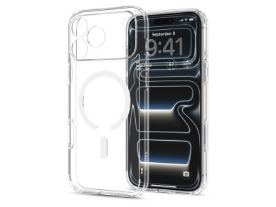 Capa Spigen Ultra Hybrid MagSafe para iPhone 18 Pro / 17 Pro - Transparente e Branca Capa Spigen Ultra Hybrid MagSafe para iPhone 18 Pro / 17 Pro - Transparente e Branca