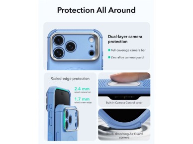 ESR Cyber Tough Kickstand MagSafe Case for iPhone 18 Pro Max / 17 Pro Max - Light Blue ESR Cyber Tough Kickstand MagSafe Case for iPhone 18 Pro Max / 17 Pro Max - Light Blue