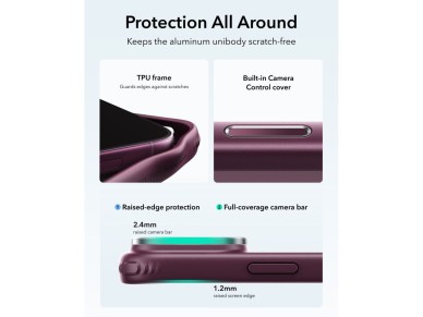 ESR Classic Hybrid Kickstand MagSafe case for iPhone 18 Pro Max / 17 Pro Max - dark cherry matte