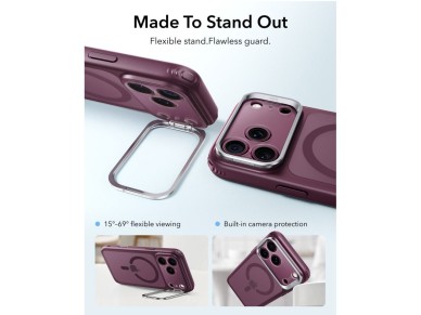 ESR Classic Hybrid Kickstand MagSafe case for iPhone 18 Pro Max / 17 Pro Max - dark cherry matte