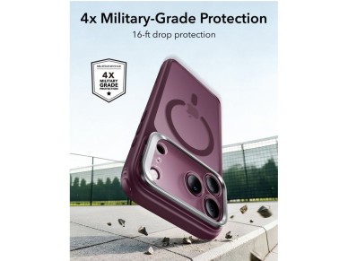 ESR Classic Hybrid Kickstand MagSafe case for iPhone 18 Pro Max / 17 Pro Max - dark cherry matte