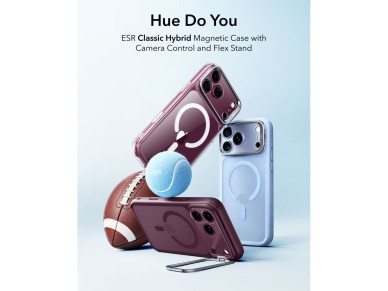 ESR Classic Hybrid Kickstand MagSafe case for iPhone 18 Pro Max / 17 Pro Max - dark cherry matte