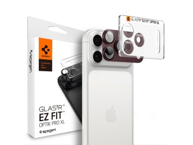 Protector de pantalla de vidrio templado Spigen Optik Pro XL GLAS.TR EZ FIT para iPhone 18 Pro - Roj