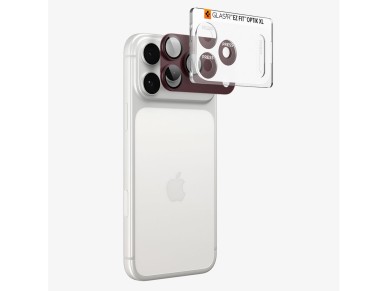 Protector de pantalla de vidrio templado Spigen Optik Pro XL GLAS.TR EZ FIT para iPhone 18 Pro - Roj