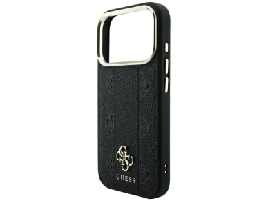 Capa Guess Stripe Peony 4G Logo MagSafe para iPhone 17 Pro Max / 18 Pro Max - Preta Capa Guess Stripe Peony 4G Logo MagSafe para iPhone 17 Pro Max / 18 Pro Max - Preta