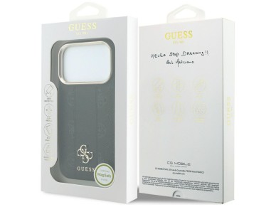 Capa Guess Stripe Peony 4G Logo MagSafe para iPhone 17 Pro / 18 Pro - Preta Capa Guess Stripe Peony 4G Logo MagSafe para iPhone 17 Pro / 18 Pro - Preta