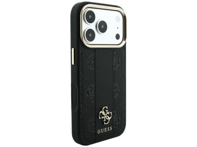 Capa Guess Stripe Peony 4G Logo MagSafe para iPhone 17 Pro Max / 18 Pro Max - Preta Capa Guess Stripe Peony 4G Logo MagSafe para iPhone 17 Pro Max / 18 Pro Max - Preta