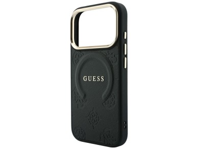 Capa Guess Saffiano Peony & Ring MagSafe para iPhone 17 Pro Max / 18 Pro Max - Preta Capa Guess Saffiano Peony & Ring MagSafe para iPhone 17 Pro Max / 18 Pro Max - Preta