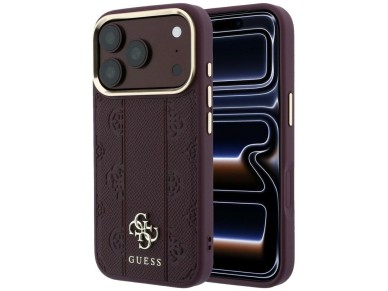 Capa Guess Stripe Peony 4G Logo MagSafe para iPhone 18 Pro / 17 Pro - Bordô Capa Guess Stripe Peony 4G Logo MagSafe para iPhone 18 Pro / 17 Pro - Bordô