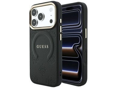 Funda Guess Saffiano Peony & Ring MagSafe para iPhone 17 Pro Max / 18 Pro Max - Negra Funda Guess Saffiano Peony & Ring MagSafe para iPhone 17 Pro Max / 18 Pro Max - Negra
