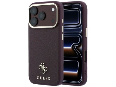 Guess Saffiano Small 4G & Classic Logo MagSafe Case for iPhone 18 Pro / 17 Pro - Burgundy Guess Saffiano Small 4G & Classic Logo MagSafe Case for iPhone 18 Pro / 17 Pro - Burgundy