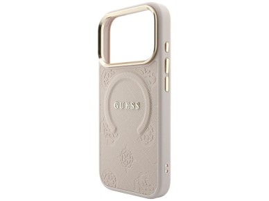 Capa Guess Saffiano Peony & Ring MagSafe para iPhone 17 Pro / 18 Pro - rosa Capa Guess Saffiano Peony & Ring MagSafe para iPhone 17 Pro / 18 Pro - rosa
