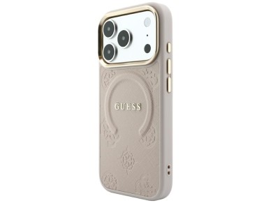 Capa Guess Saffiano Peony & Ring MagSafe para iPhone 17 Pro / 18 Pro - rosa Capa Guess Saffiano Peony & Ring MagSafe para iPhone 17 Pro / 18 Pro - rosa