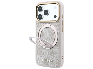 Capa Guess Ring Stand 360 4G Classic Logo MagSafe para iPhone 17 Pro Max / 18 Pro Max - Rosa Capa Guess Ring Stand 360 4G Classic Logo MagSafe para iPhone 17 Pro Max / 18 Pro Max - Rosa