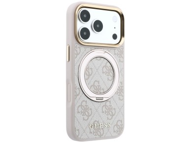 Capa Guess Ring Stand 360 4G Classic Logo MagSafe para iPhone 17 Pro Max / 18 Pro Max - Rosa Capa Guess Ring Stand 360 4G Classic Logo MagSafe para iPhone 17 Pro Max / 18 Pro Max - Rosa