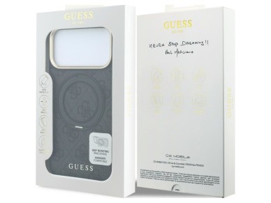Guess Ring Stand 360 4G Classic Logo MagSafe Case for iPhone 17 Pro / 18 Pro - Black Guess Ring Stand 360 4G Classic Logo MagSafe Case for iPhone 17 Pro / 18 Pro - Black
