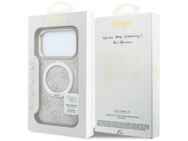 Capa Guess Ring Stand 360 4G Classic Logo MagSafe para iPhone 17 Pro Max / 18 Pro Max - Rosa Capa Guess Ring Stand 360 4G Classic Logo MagSafe para iPhone 17 Pro Max / 18 Pro Max - Rosa