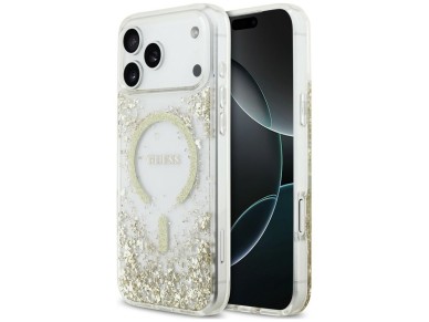 Guess Resin Bottom Glitter MagSafe Case for iPhone 18 Pro Max / 17 Pro Max - Gold Guess Resin Bottom Glitter MagSafe Case for iPhone 18 Pro Max / 17 Pro Max - Gold