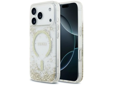 Guess Resin Bottom Glitter MagSafe Case for iPhone 18 Pro / 17 Pro - Gold Guess Resin Bottom Glitter MagSafe Case for iPhone 18 Pro / 17 Pro - Gold