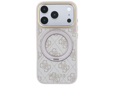 Capa Guess Ring Stand 360 4G Classic Logo MagSafe para iPhone 17 Pro Max / 18 Pro Max - Rosa Capa Guess Ring Stand 360 4G Classic Logo MagSafe para iPhone 17 Pro Max / 18 Pro Max - Rosa