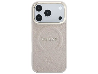 Capa Guess Saffiano Peony & Ring MagSafe para iPhone 17 Pro / 18 Pro - rosa Capa Guess Saffiano Peony & Ring MagSafe para iPhone 17 Pro / 18 Pro - rosa
