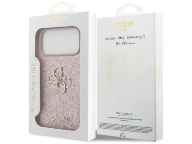 Guess Fixed Glitter Big 4G Case for iPhone 18 Pro Max / 17 Pro Max - Pink Guess Fixed Glitter Big 4G Case for iPhone 18 Pro Max / 17 Pro Max - Pink