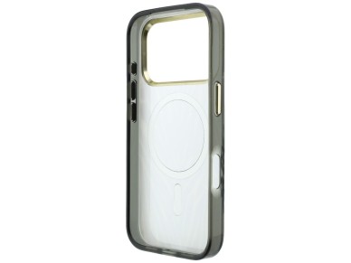Guess IML Zebra Glitter Triangle Logo MagSafe Case for iPhone 18 Pro / 17 Pro - Silver