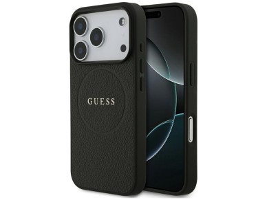 Guess Grained Gold Ring MagSafe Case for iPhone 18 Pro / 17 Pro - Black Guess Grained Gold Ring MagSafe Case for iPhone 18 Pro / 17 Pro - Black